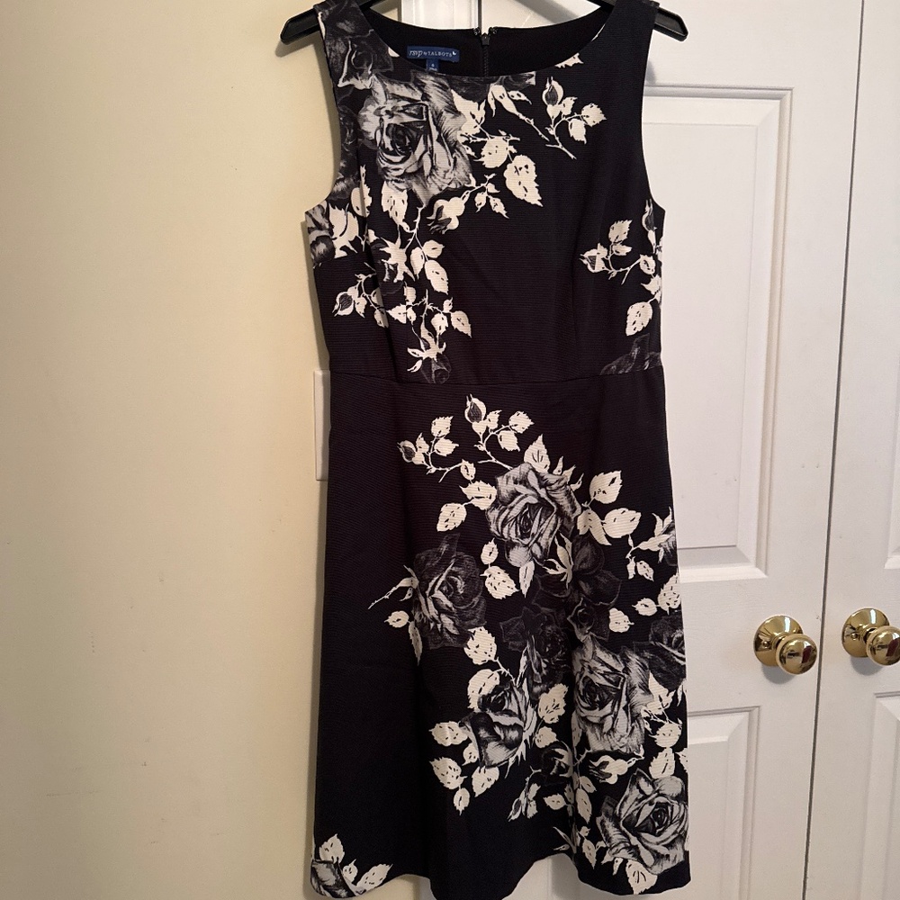 Talbots black and ivory dress size